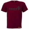 Mens burgundy T-Shirt with black cactus print