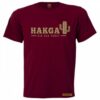 Mens burgundy T-Shirt with khaki cactus print