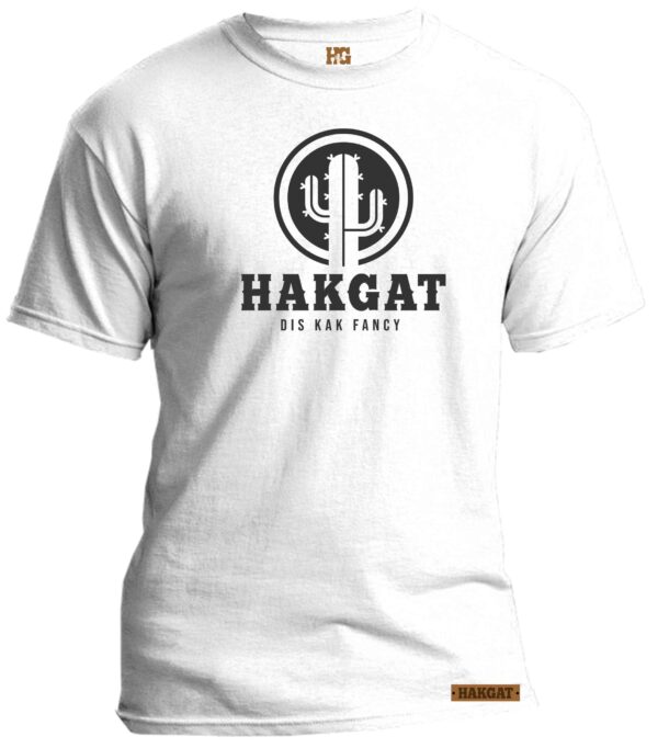Mens white T-Shirt with black hakgat cactus print