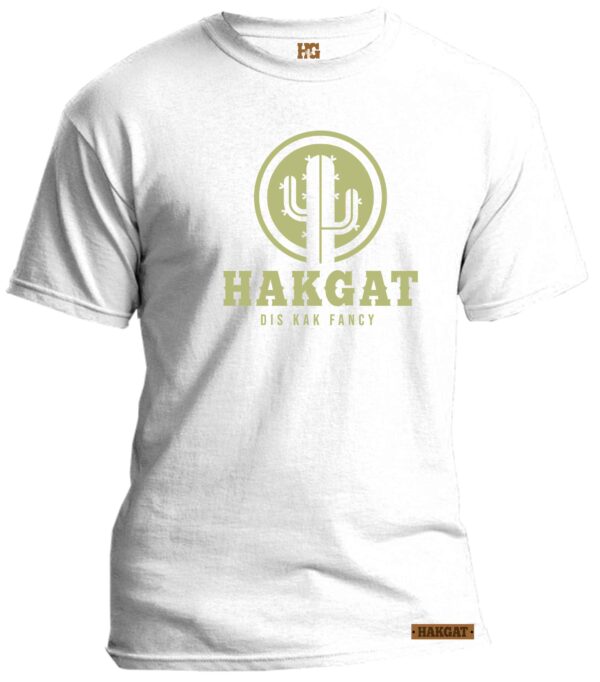 Mens white T-Shirt with light green hakgat cactus print