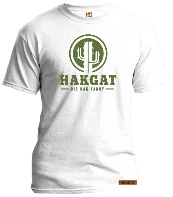 Mens white T-Shirt with green hakgat cactus print