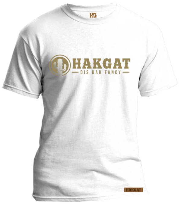 Mens white T-Shirt with khaki hakgat cactus print