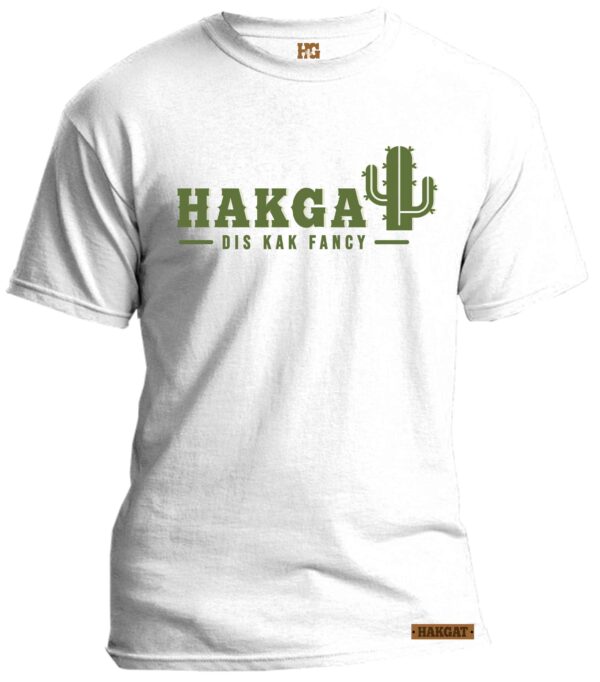 Mens white T-Shirt with green hakgat cactus print