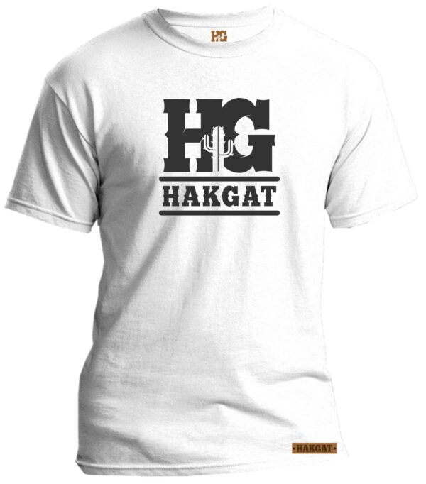Mens white T-Shirt with black HG print