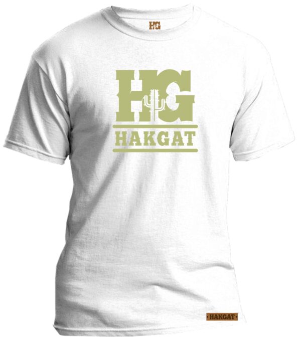 Mens white T-Shirt with light green HG print