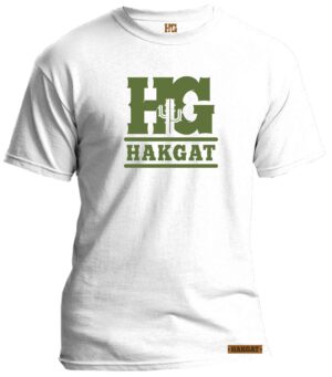 Mens white T-Shirt with green HG print