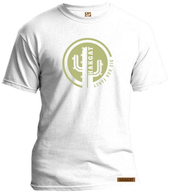 Mens white T-Shirt with light green hakgat cactus print
