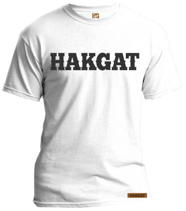 Mens white T-Shirt with black hakgat print