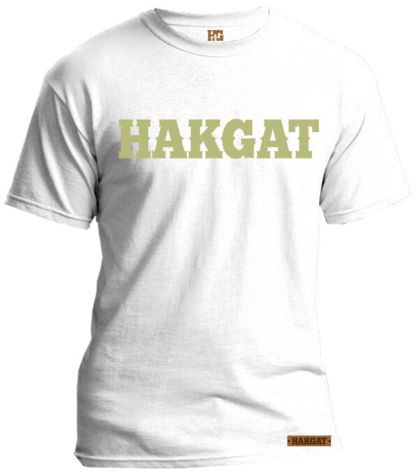 Mens white T-Shirt with light green hakgat print