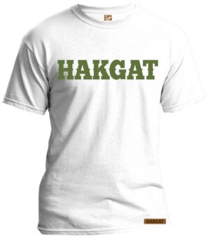 Mens white T-Shirt with green hakgat print