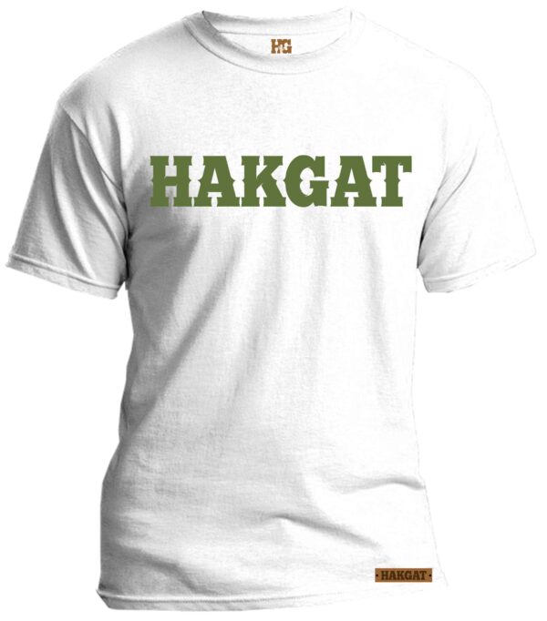 Mens white T-Shirt with green hakgat print