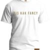 Mens white T-Shirt with khaki kak fancy print