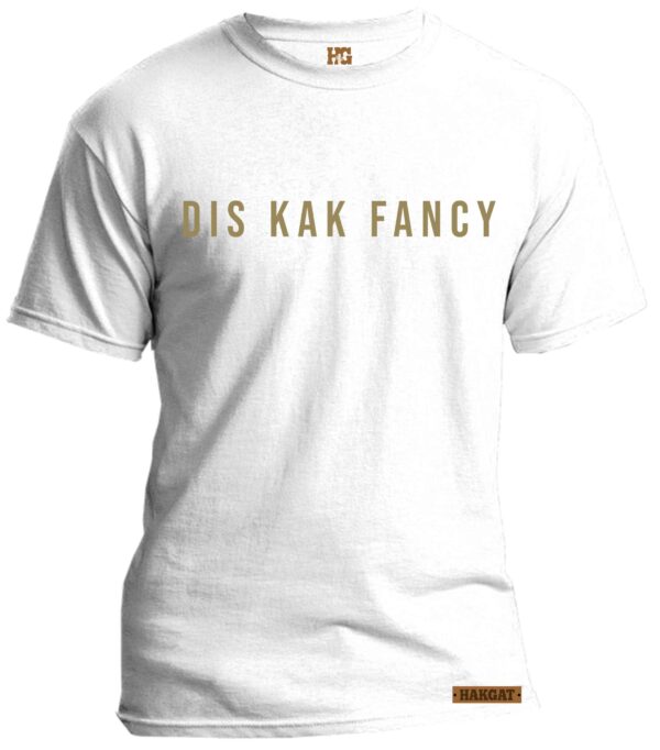 Mens white T-Shirt with khaki kak fancy print