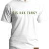 Mens white T-Shirt with green kak fancy print