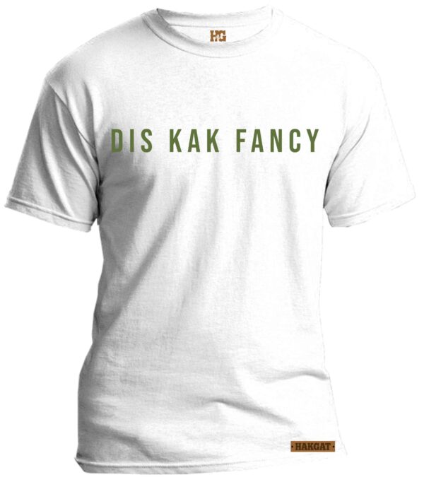 Mens white T-Shirt with green kak fancy print