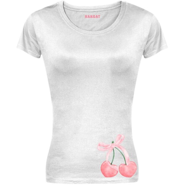 Ladies Cut T-shirt - Coquette Pink Bows - Design 10