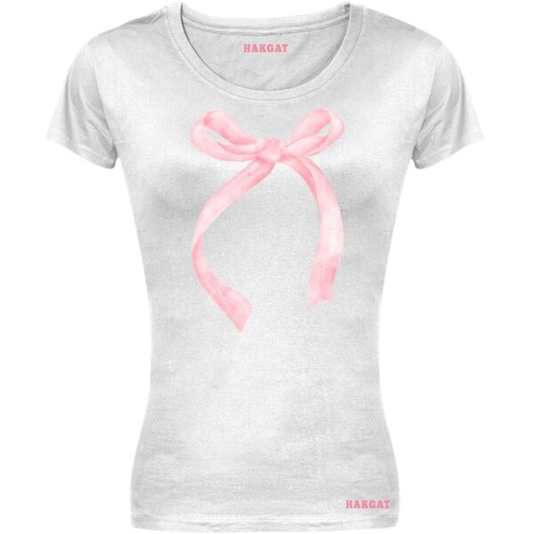 Ladies Cut T-shirt - Coquette Pink Bows - Design 12