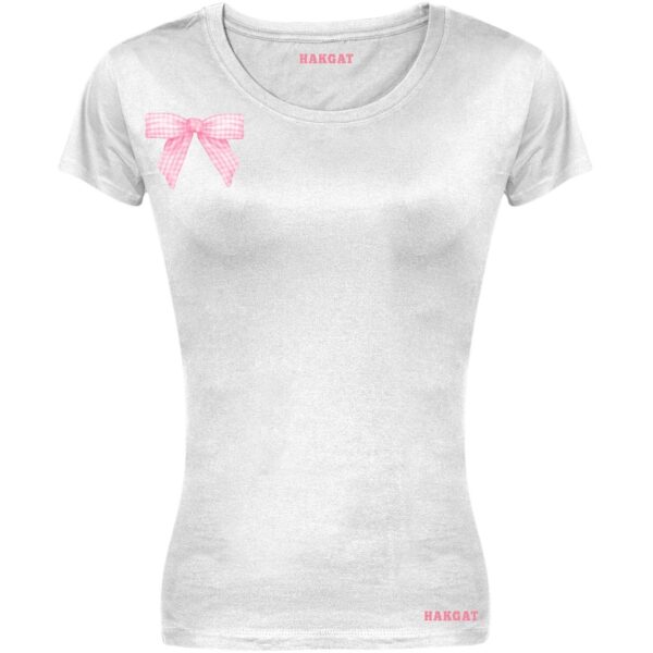 Ladies Cut T-shirt - Coquette Pink Bows - Design 14