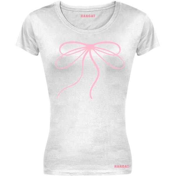 Ladies Cut T-shirt - Coquette Pink Bows - Design 17