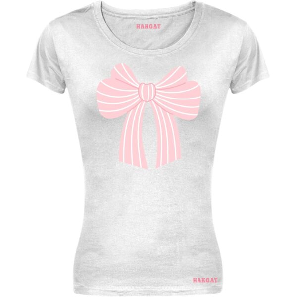 Ladies Cut T-shirt - Coquette Pink Bows - Design 18