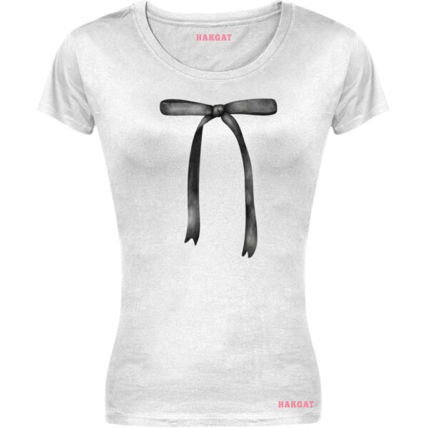 Ladies Cut T-shirt - Coquette Black Bows - Design 22
