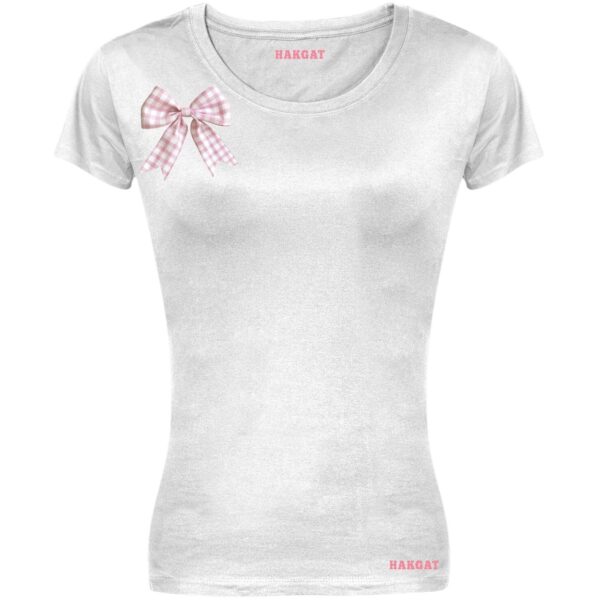 Ladies Cut T-shirt - Coquette Pink Bows - Design 3