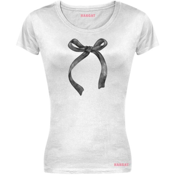 Ladies Cut T-shirt - Coquette Black Bows - Design 24