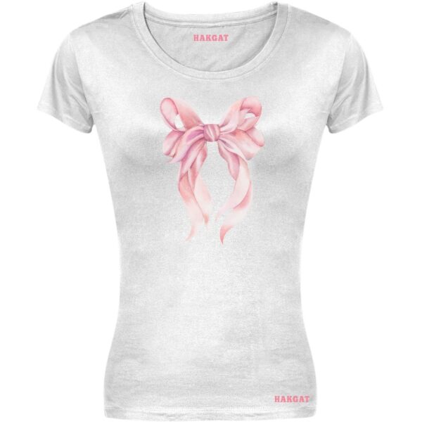 Ladies Cut T-shirt - Coquette Pink Bows - Design 20