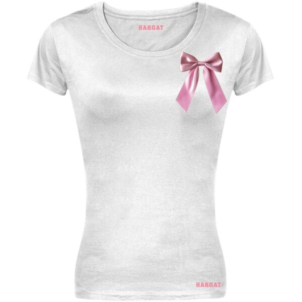 Ladies Cut T-shirt - Coquette Pink Bows - Design 4