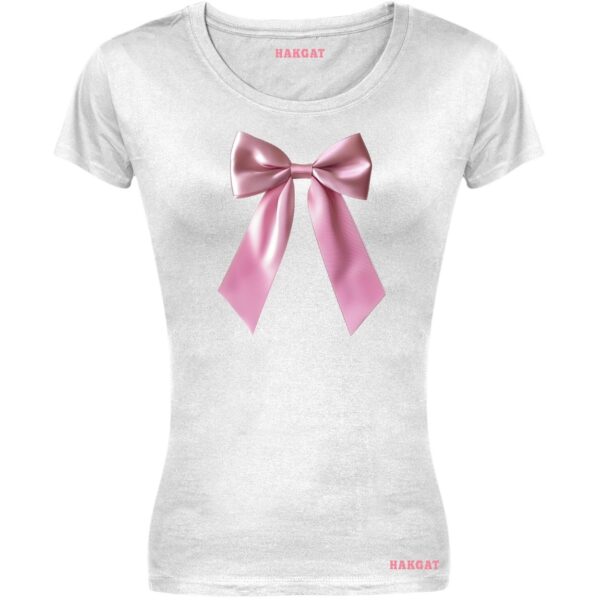 Ladies Cut T-shirt - Coquette Pink Bows - Design 5
